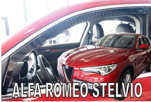 Vindavviser Alfa Romeo Stelvio montert på sidedør, gjennomsiktig PMMA