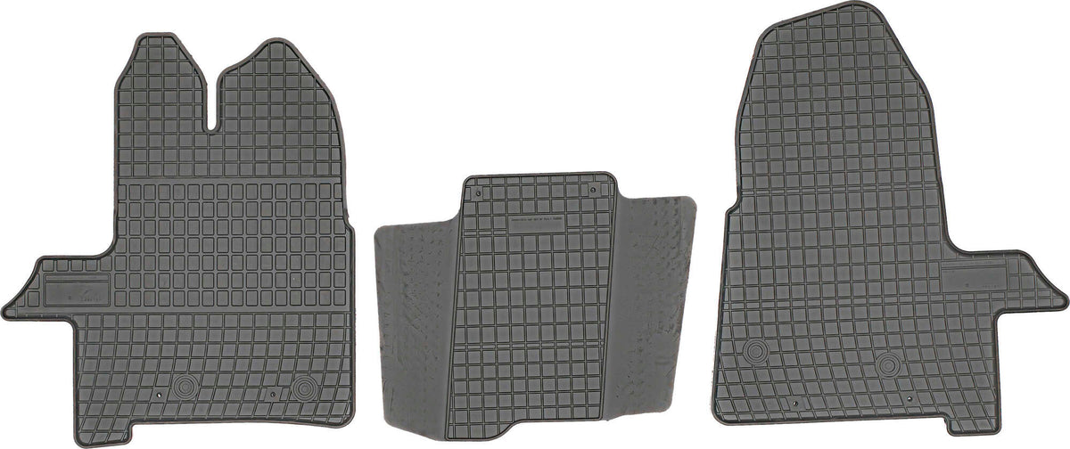 Frogum gummimatter til Ford Transit 2018 Facelift → – svart/anthracite, 3 stk, 1 cm sidekant