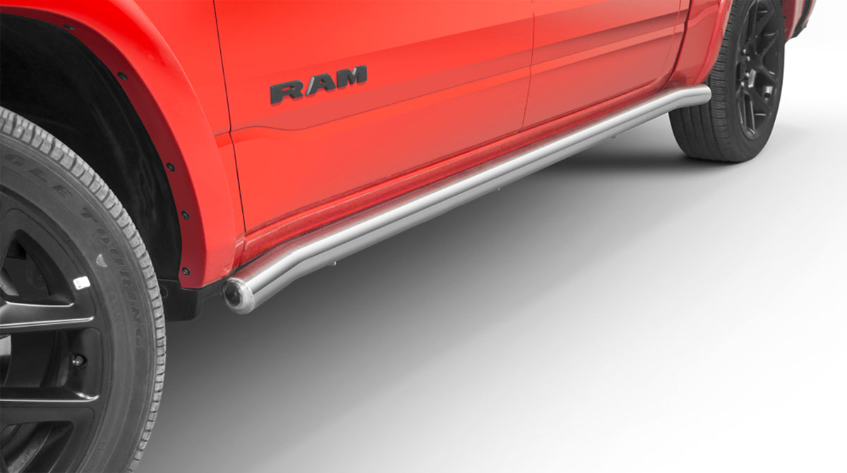 Stigtrinn Steeler i rustfritt stål til Ram 1500 pickup 2018 og nyere, polert krom finish