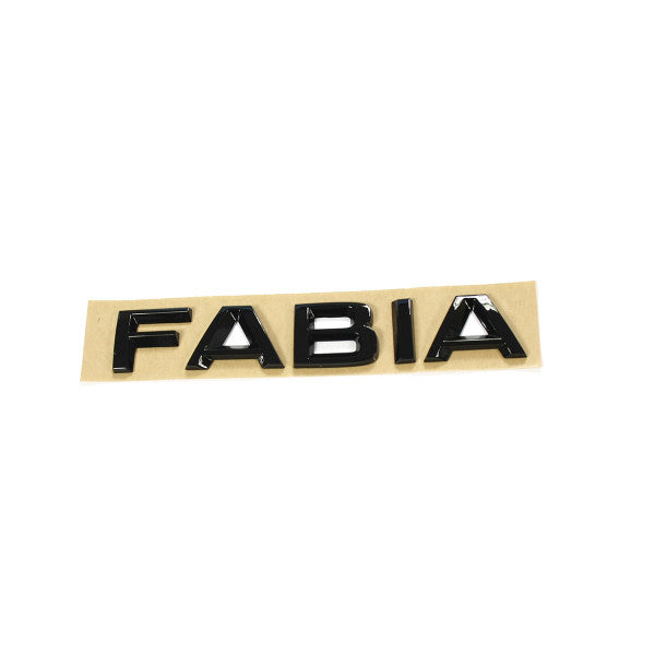 Emblem/logo til Skoda Fabia Black Glossy i svart blank ABS-materiale for bakluke