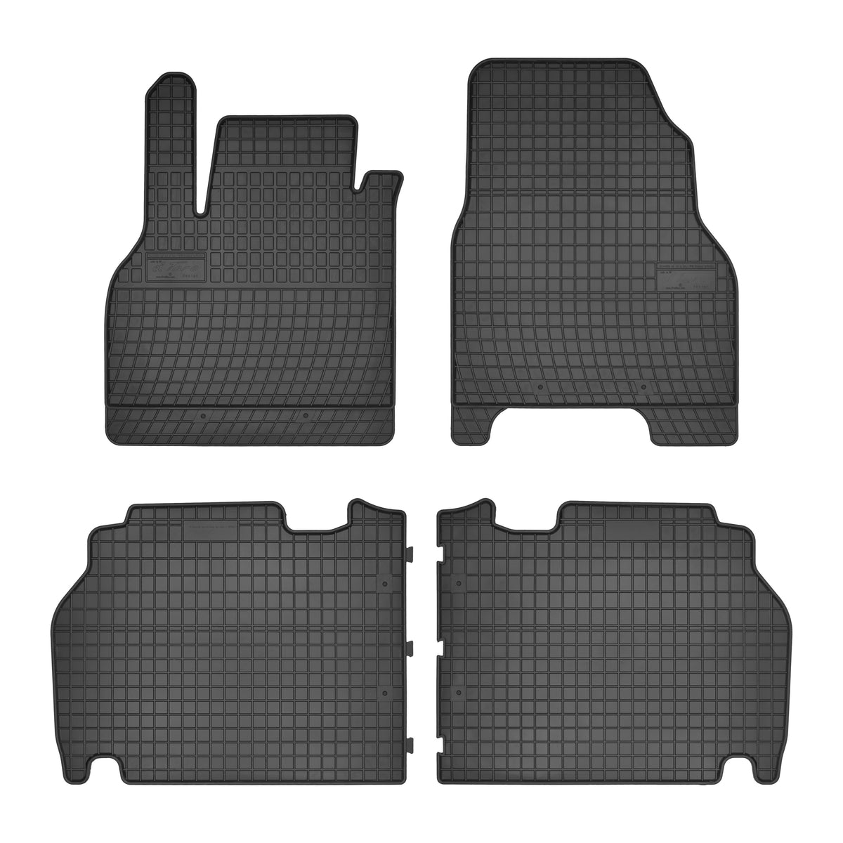 Frogum gummimatter til Renault Kangoo II 2007-2021 – svart med 1 cm sidekant, sett med 4 stk