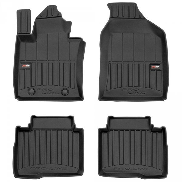 Frogum 3D Premium gulvmatter til Ssangyong Korando IV (2019–) – svart TPE med 60 mm sidekant, sett med 4 stk.