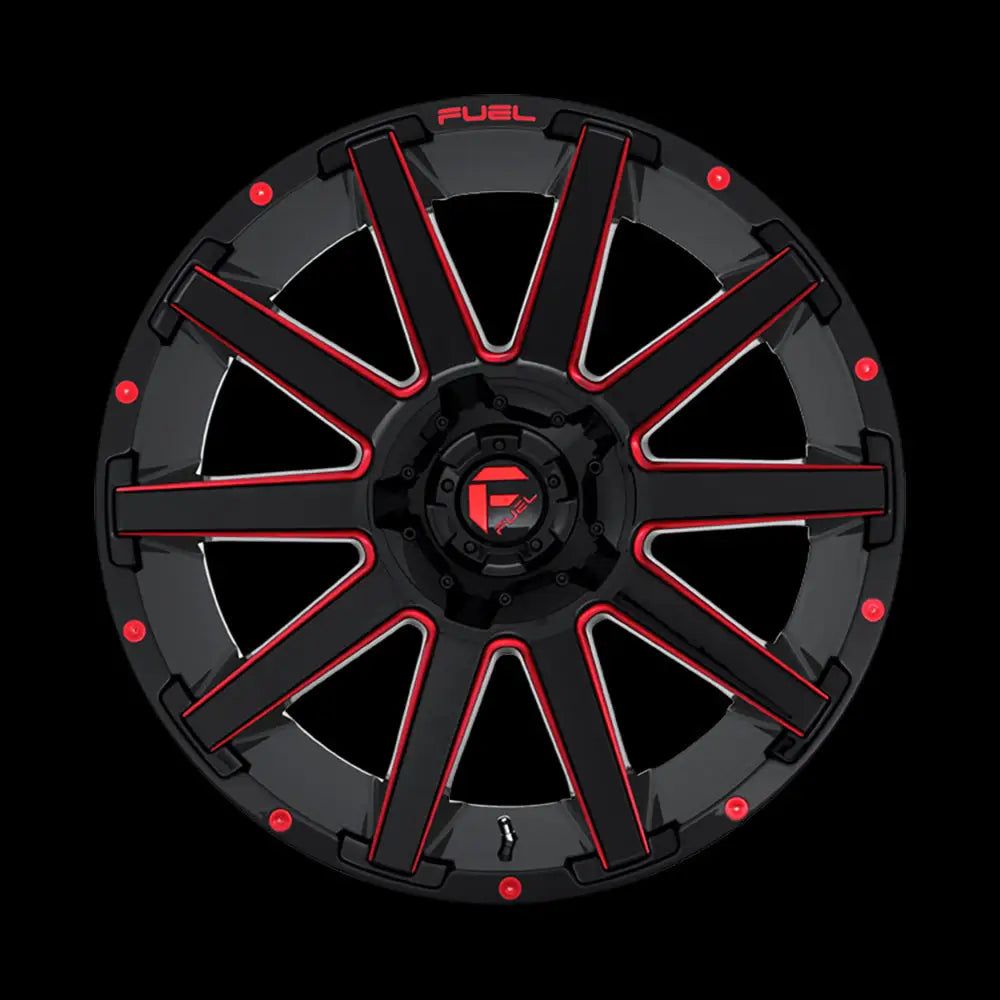 Felg D643 Contra Gloss Black Red Tinted Clear Fuel 20x10 Et-18 8x180