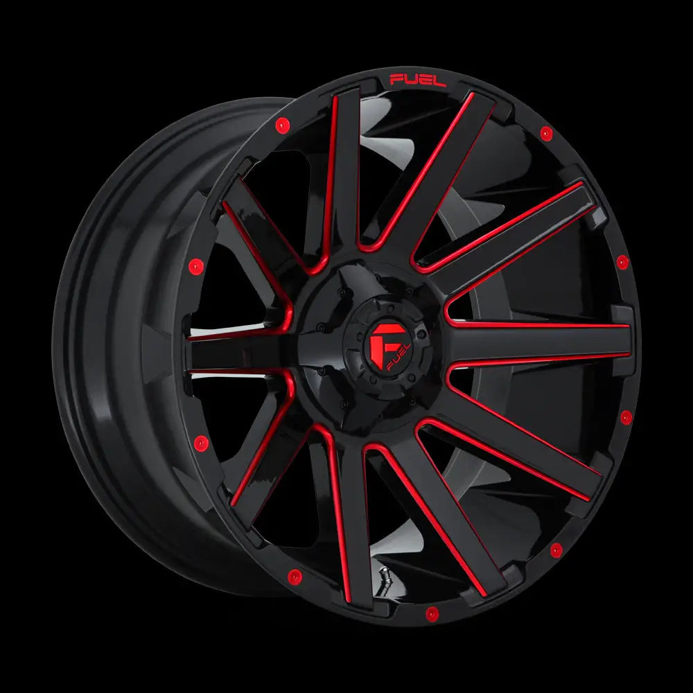 Felg D643 Contra Gloss Black Red Tinted Clear Fuel 22x10 Et-18 8x165.1