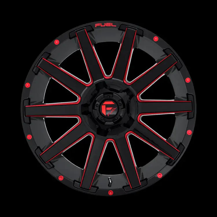 Felg D643 Contra Gloss Black Red Tinted Clear Fuel 22x10 Et-18 5x127 / 5x114.3