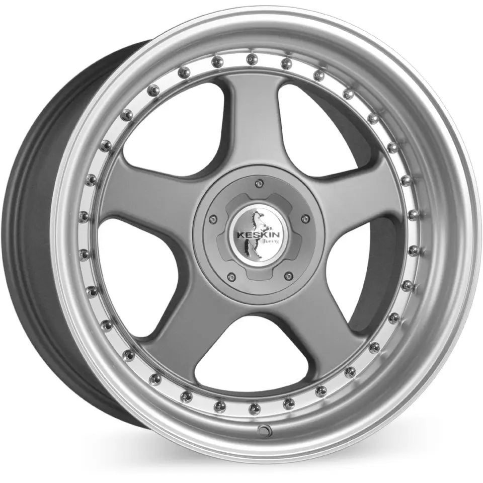 Felg Keskin Kt1 Classic Titan Grey Lip Polish 10x18 5x100 + 5x112 Et25