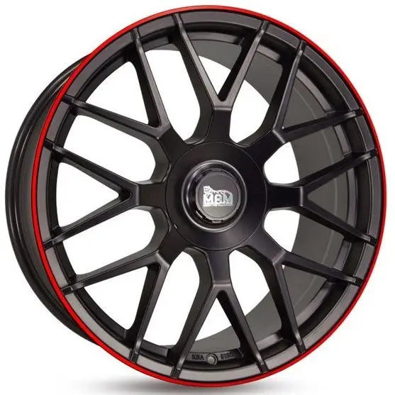 Felg Mam Gt1 Black Painted Lip Red 8x18 5x112 Et45