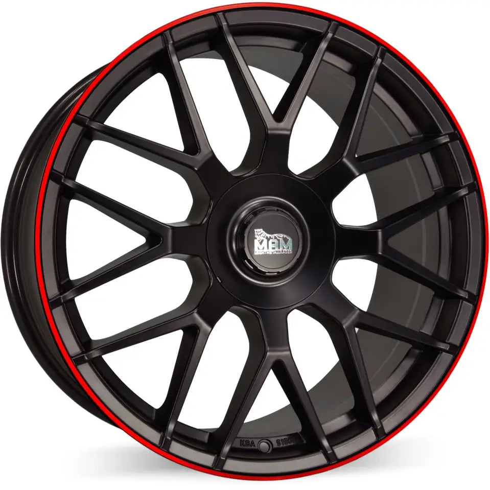 Felg Mam Gt1 Matt Black Lip Red 9,5x19 5x112 Et30