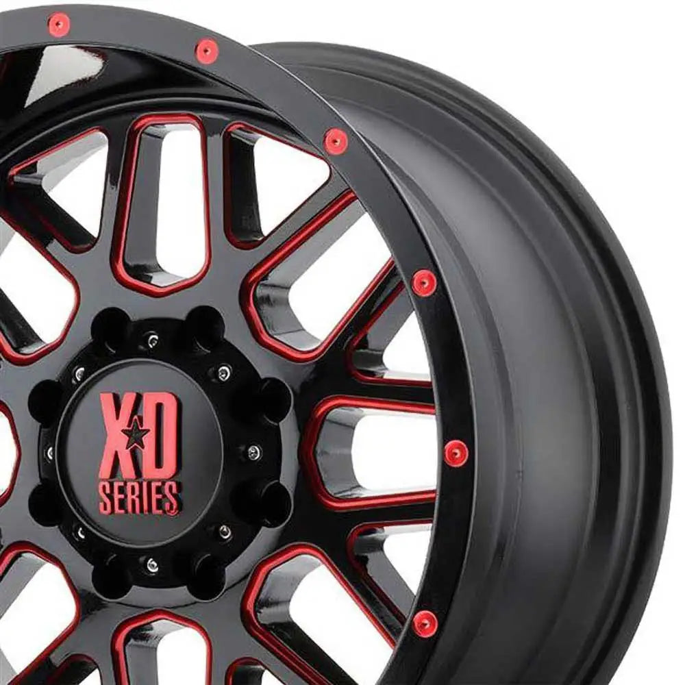Felg Xd820 Grenade Satin Black Milled/red Clear Coat Xd Series 20x10 Et-24 5x127