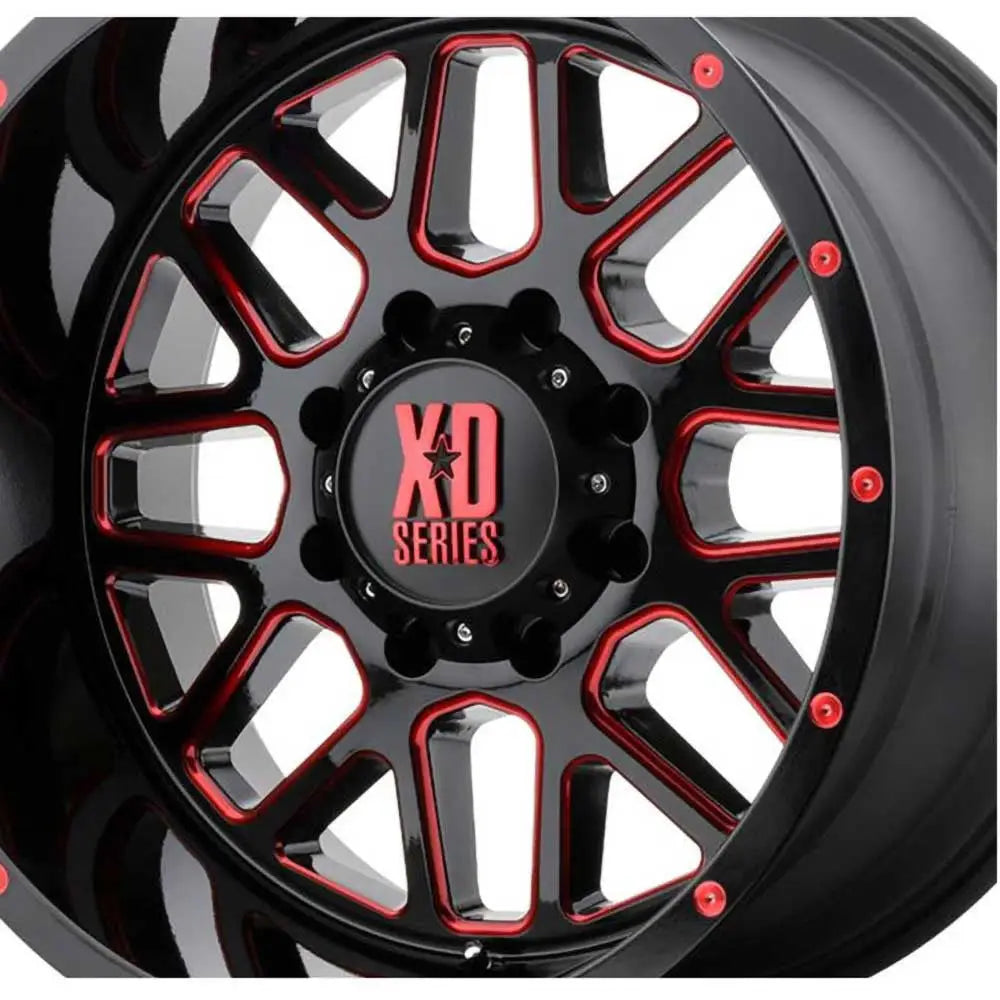 Felg Xd820 Grenade Satin Black Milled/red Clear Coat Xd Series 20x9 Et18 6x139.7