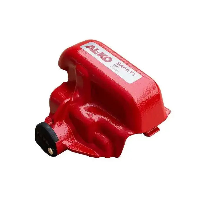 Festesikring AL-KO Safety Plus AKS 1300, rød enhet med sort lås og synlig hvit etikett, skrå sidevisning.