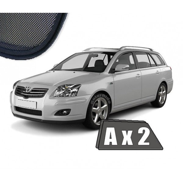 Sr solskjerm i akryl til Toyota Avensis (T25) Stasjonsvogn II med enkel montering og vindavviserfunksjon