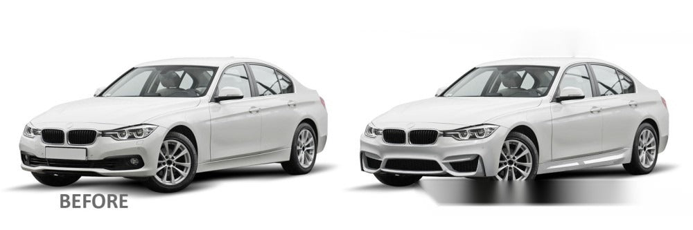Støtfanger Foran BMW F30/F31 11-18 med festedetaljer.