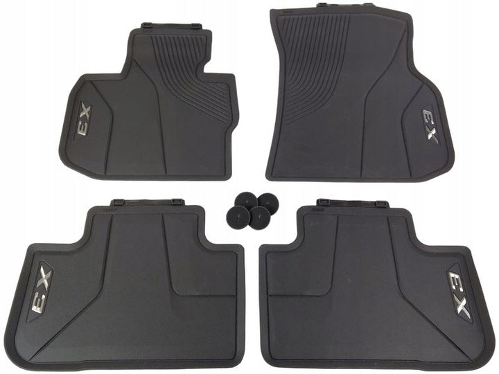 Gulvmatter Bmw X3 (G01) / X3 M (F97) / iX3 (G08/G08 BEV) (2017-2024) – TPE Gummi + Stål logo | BMW OEM - front