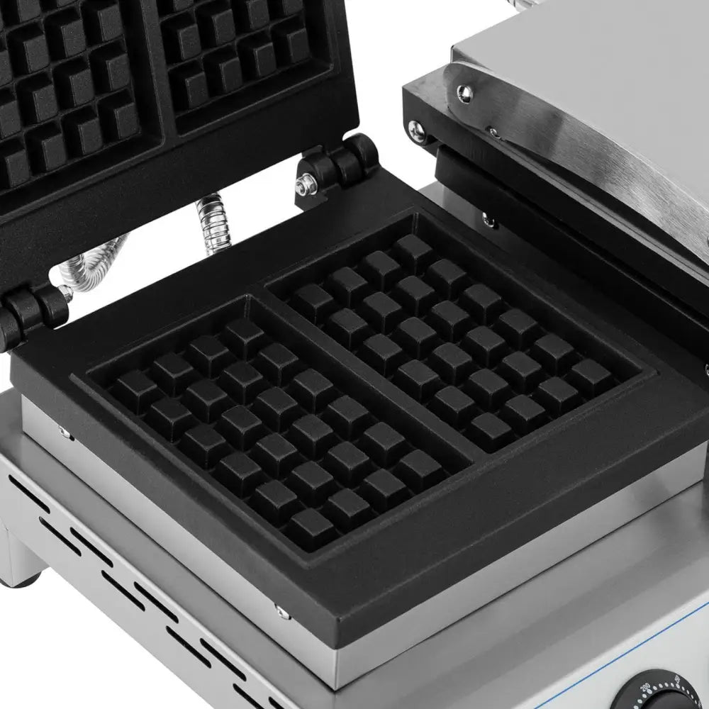 Firkantet Dobbelt Belgisk Vaffeljern 4 Wafers - 2 x 1500 w