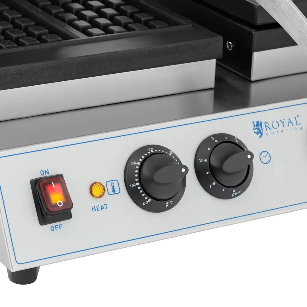 Firkantet Dobbelt Belgisk Vaffeljern 4 Wafers - 2 x 1500 w