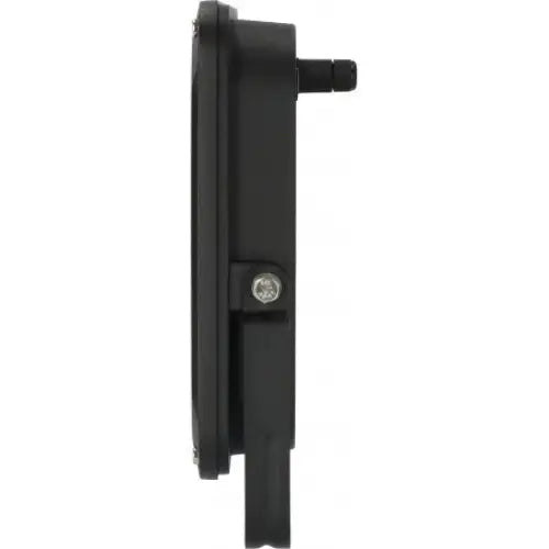 Flomlys LED JARO, sidevisning som viser bolt og toppfeste på sort plast- og metallenhet.