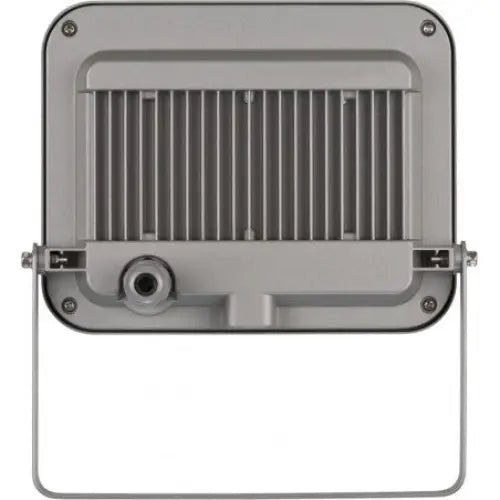 LED flomlys JARO 3050 sett bakfra med kjøleribber, monteringsbrakett og synlig tilkoblingspunkt.