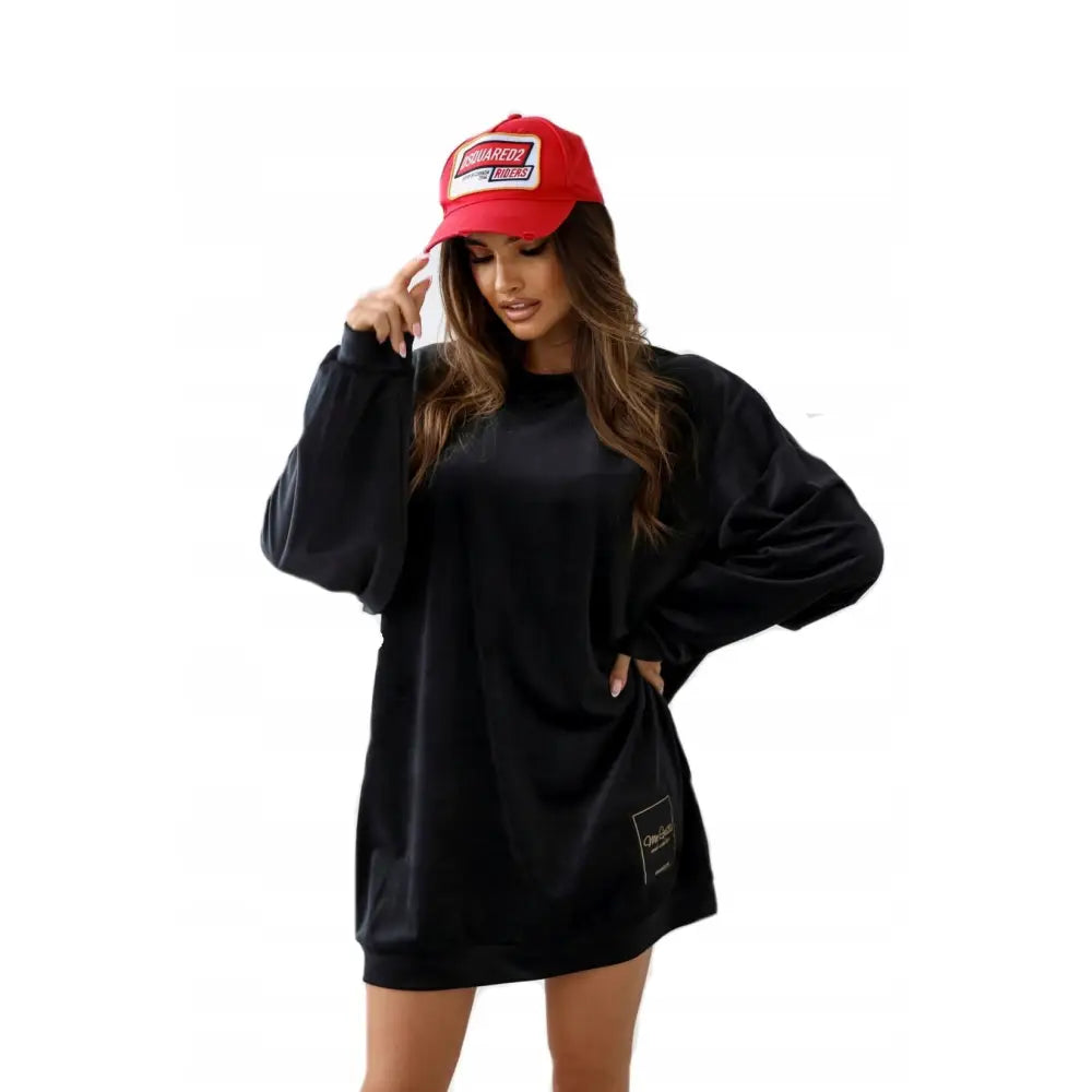 Fløyelsbluse Tunika Svart me Gusta