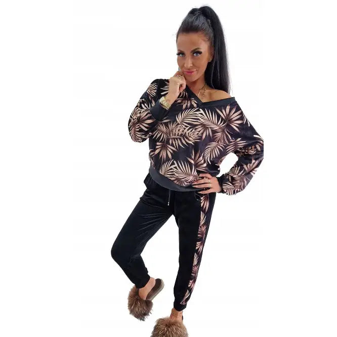 Fløyelskjole Paradise Blader