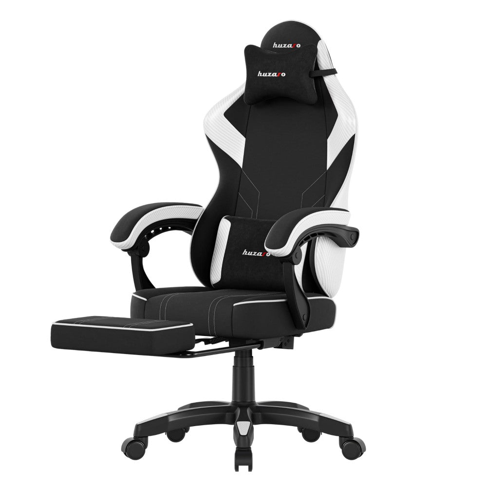 Nærbilde av nakkepute på Huzaro Force 3.7 Hvit Karbon gamingstol