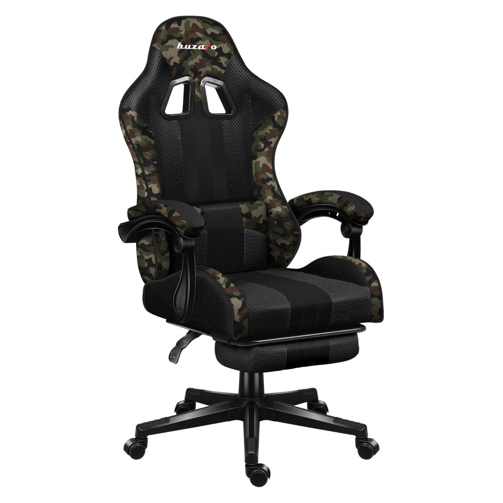 Huzaro Force 4.7 Camo Mesh gamingstol sett forfra med kamuflasjedesign