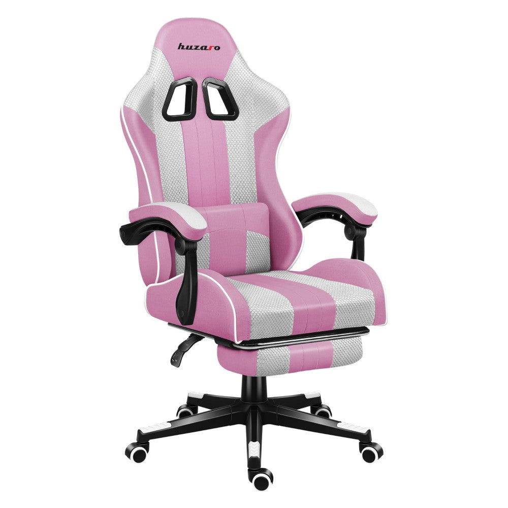 Huzaro Force 4.7 Pink Mesh gamingstol – frontvisning rosa