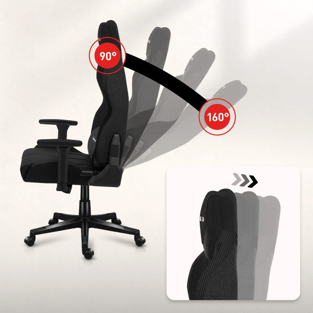Huzaro Force 7.9 svart mesh gamingstol – justerbare armlener detalj