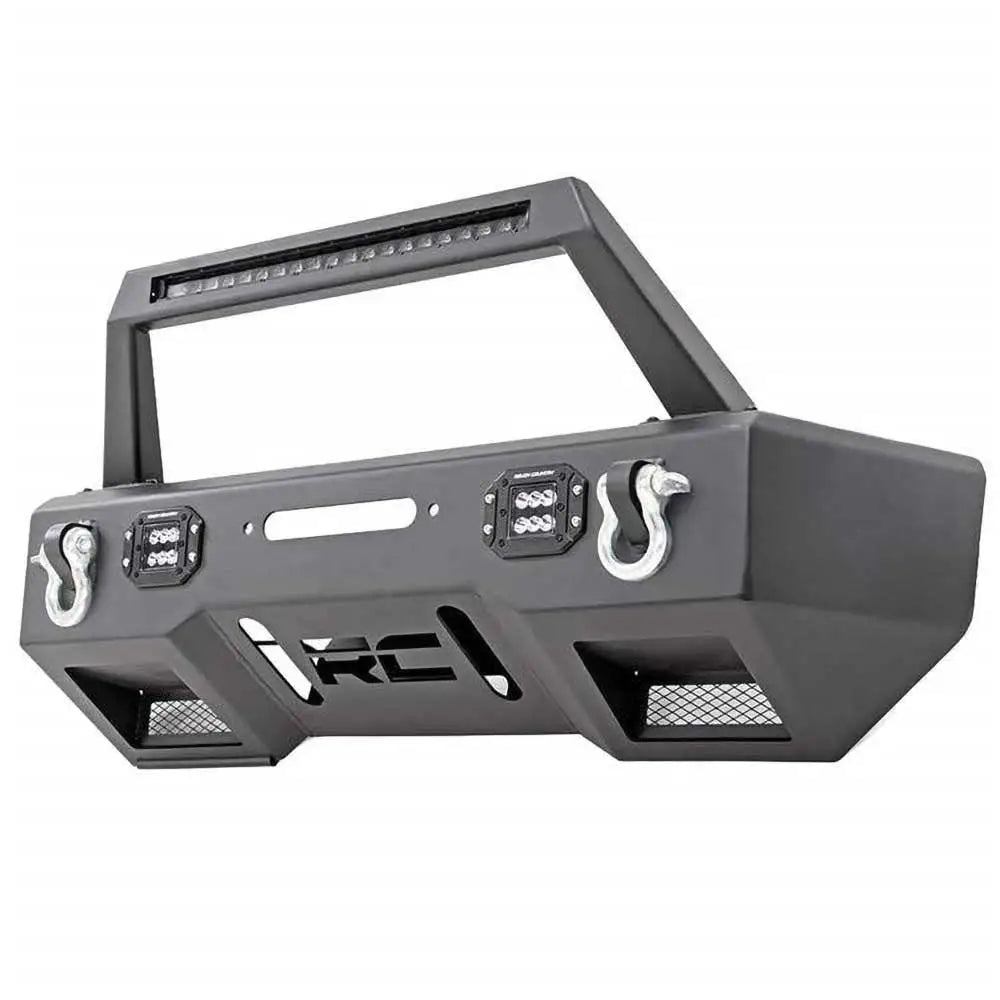 Forgyldt Stål Stubby Støtfanger Foran Rough Country - Jeep Wrangler Jl 4 d 18-