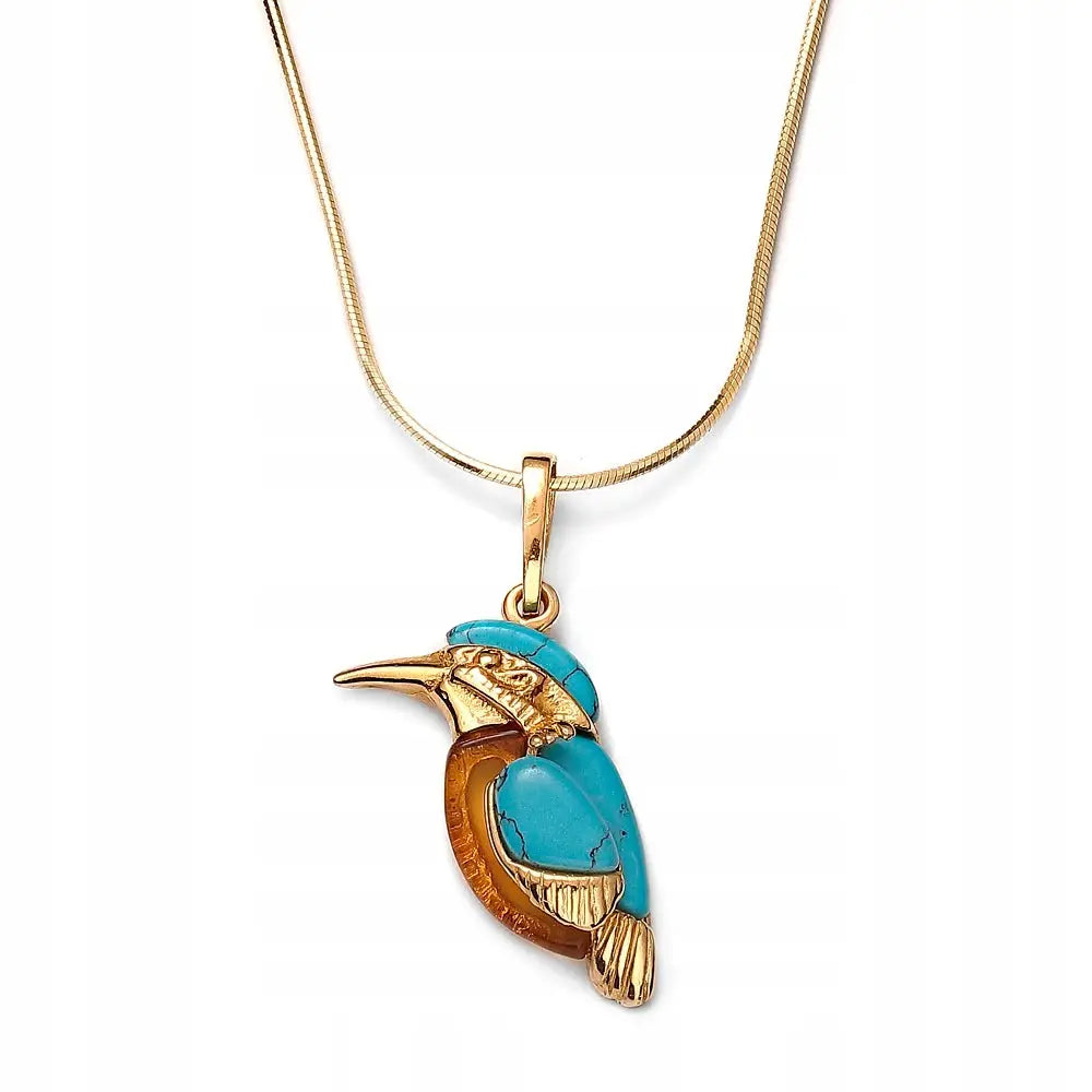 Charm Kjede - Gullbelagt 925 Sølv med Rav