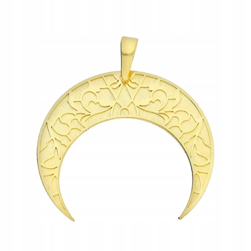 Charm Halvmåne Anheng i Forgylt Sølv - 3 Cm