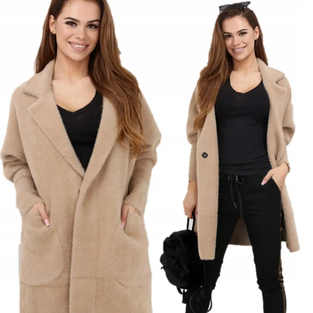 Frakk Jakke Parkas Genser Cardigan Alpakka Varm Komfortabel