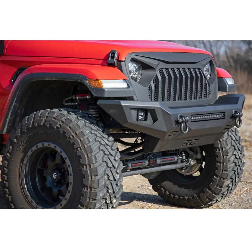 Fremre Støtfanger med Beskyttelsesplate og Lykter fra Rough Country - Jeep Gladiator Jt 20-