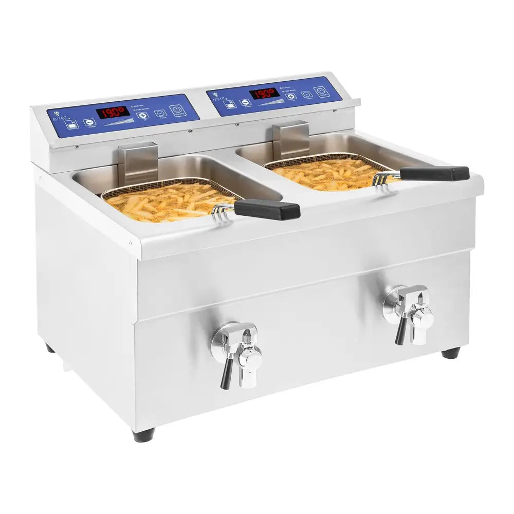 Fritering Dobbel Induksjon 7000w 230v Royal Catering 2x 10l. - Produsentkode: 1006805