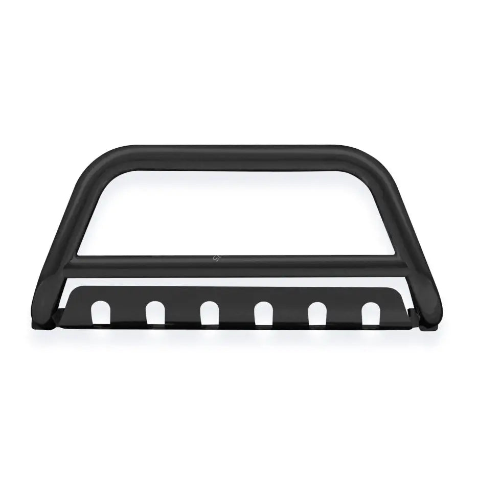 Kufanger Ford Courier 14-18 EC godkjent, svart metallbøyle med plate og åpninger sett forfra.