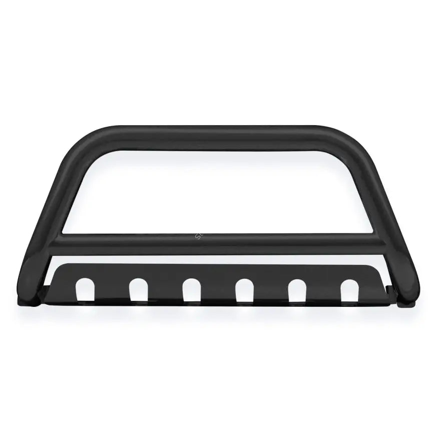 Kufanger til Ford Kuga 08-12 i sort metall med perforert plate og runde hull, sett rett forfra.