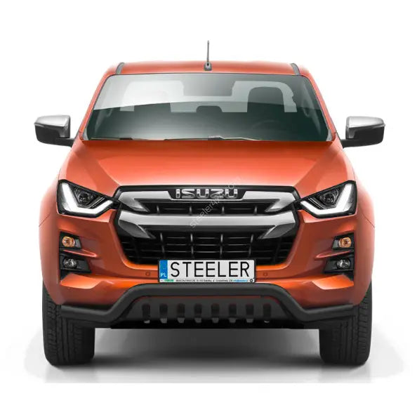 Kufanger på Isuzu D-Max 2020 med lav frontbøyle og EC godkjent plate, sett rett forfra.