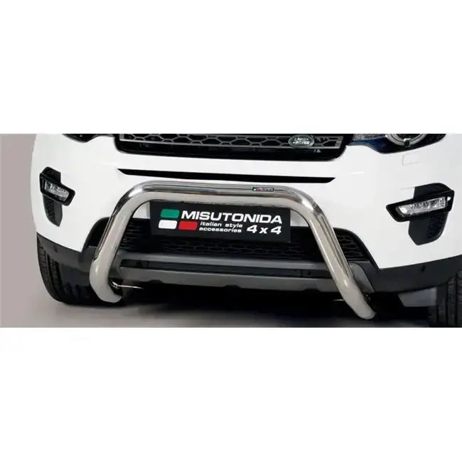 Frontbøyle Land Rover Discovery Sport 5 2018 med sølvfarget metallkufanger sett rett forfra.