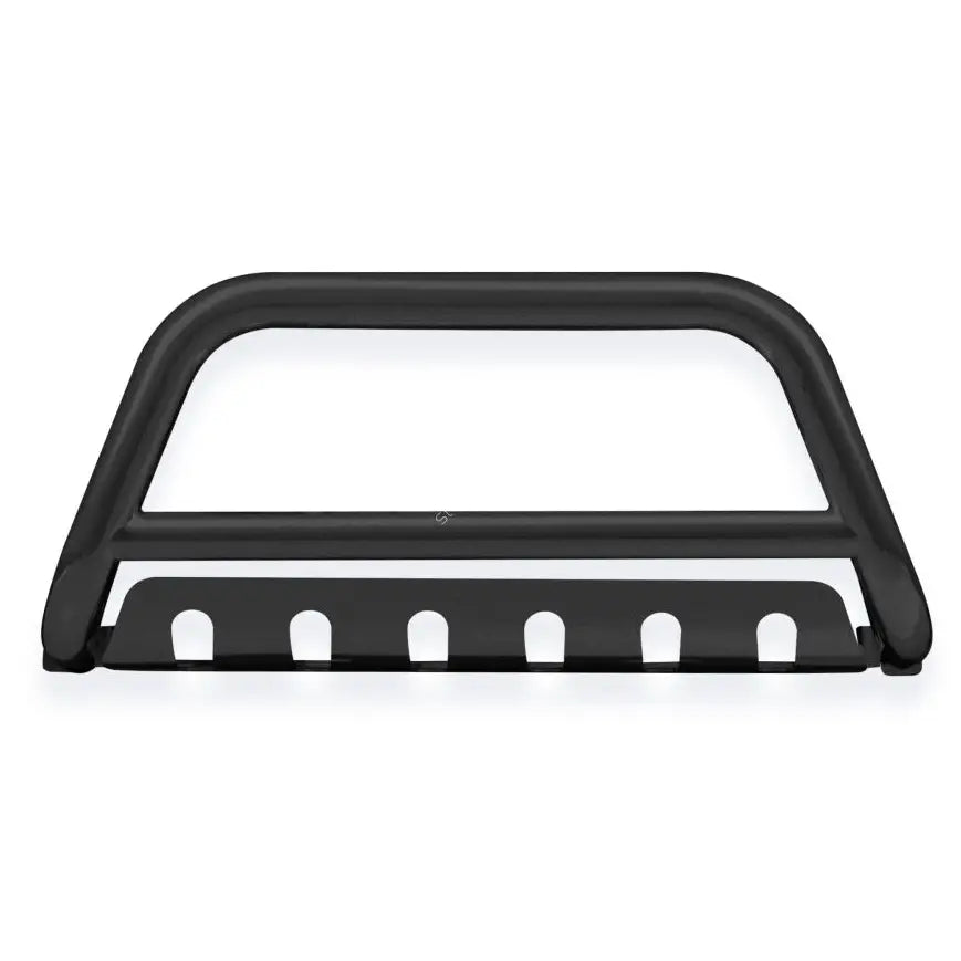 Kufanger Nissan Navara 10-15 EC godkjent, sort metall med plate og seks avlange åpninger.