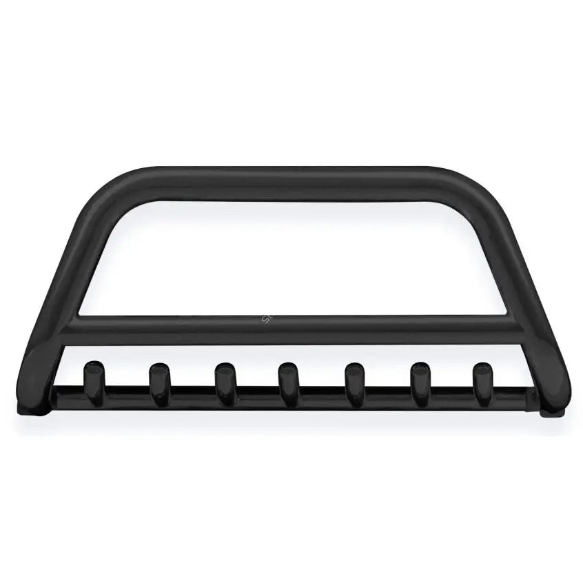 Kufanger til Nissan Pathfinder 10- i svart metall med seks kroker, sett forfra mot hvit bakgrunn.