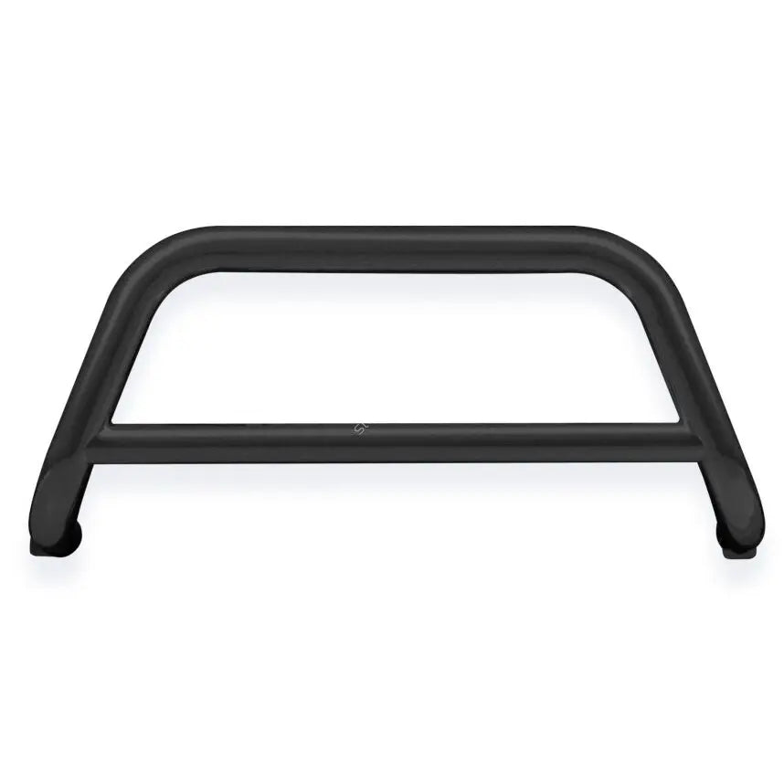 Kufanger til Nissan Pathfinder 10-, svart matt metall med tverrør, sett forfra mot hvit bakgrunn.