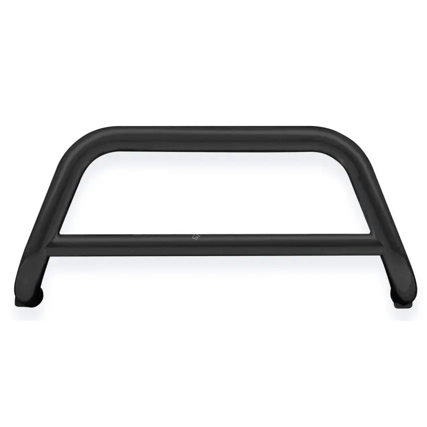 Kufanger til Nissan Qashqai 10-13 i sort metall med tverrør, sett forfra mot hvit bakgrunn.