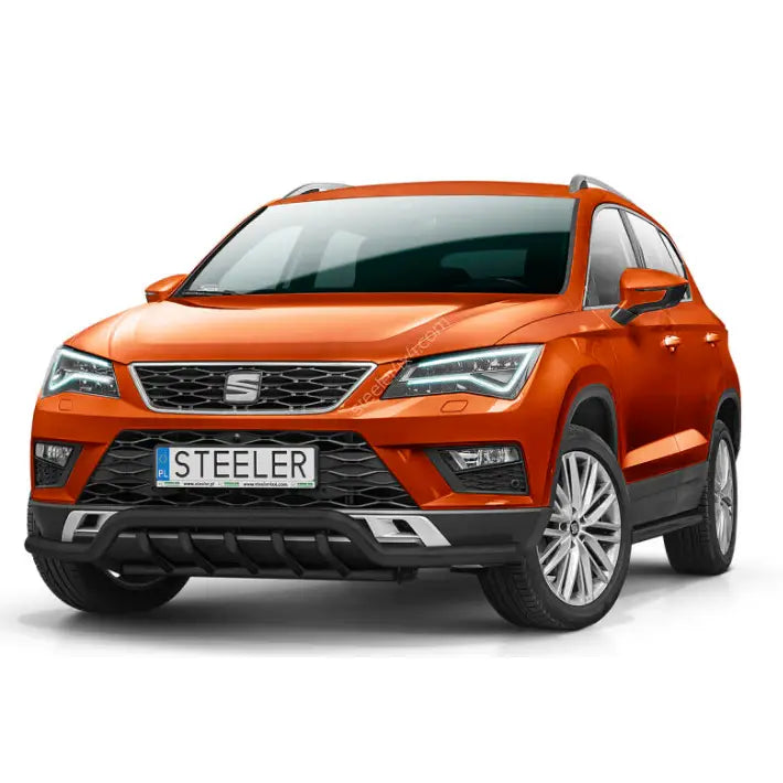 Kufanger til Seat Ateca 16-20 EC godkjent lav, montert på oransje SUV med sølvfelger og grill.