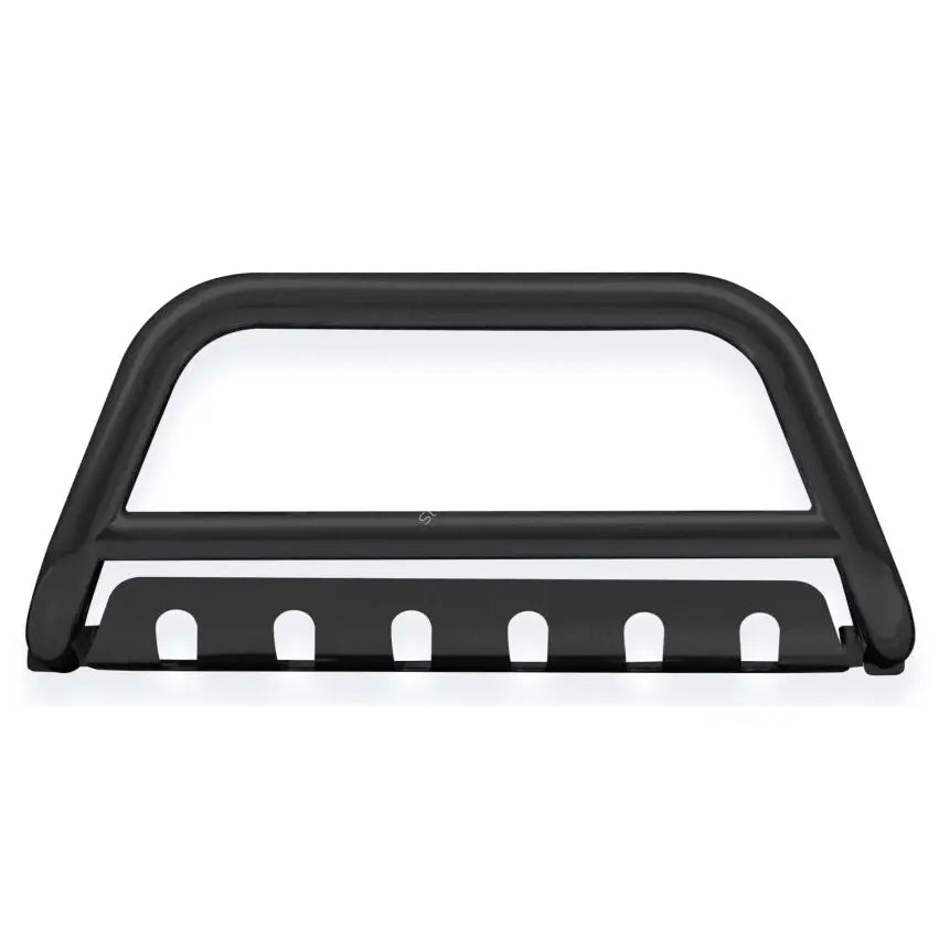 Kufanger Subaru Forester 13-19 i sort metall med buet topp og plate med seks åpninger, sett forfra.