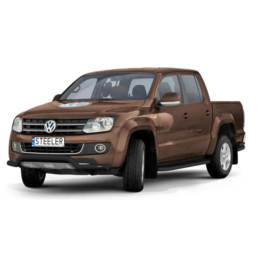 Kufanger på Volkswagen Amarok 09-16, brun pickup med sorte detaljer og synlig VW-logo, hvit bakgrunn.