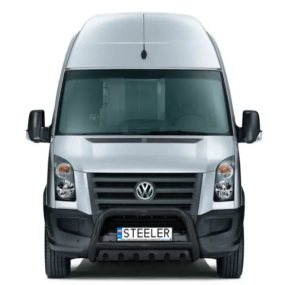 Kufanger på Volkswagen Crafter 06-17 EC godkjent montert foran grill og støtfanger, sett forfra.