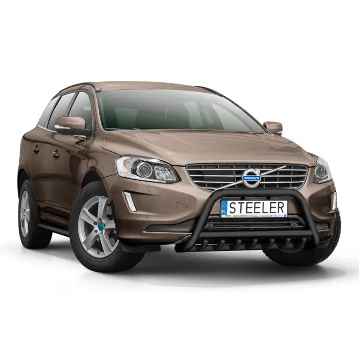 Kufanger til Volvo XC60 14-17 EC godkjent, montert foran på brun SUV mot hvit bakgrunn.