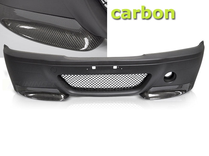 Frontfanger CSL-look karbon til BMW E46 Sedan og Touring sett forfra