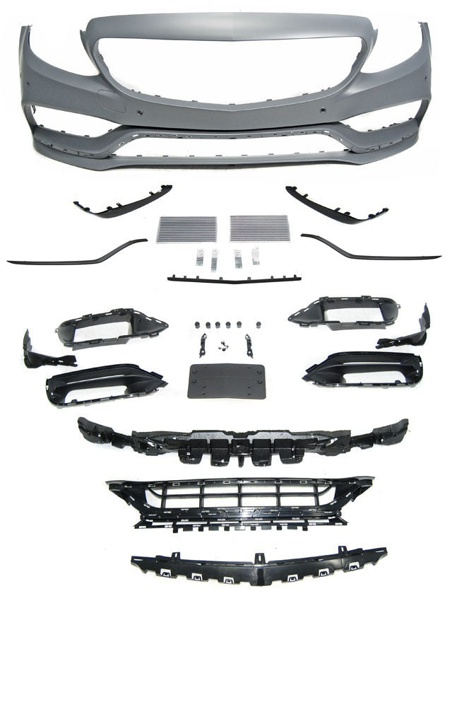 Mercedes C-Klasse W205 facelift frontfanger sport svart komplett sett