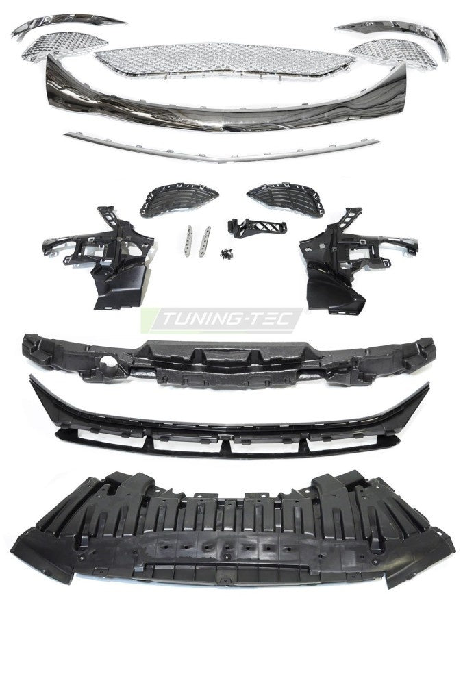 Frontfanger sport krom Mercedes S-Klasse W222 komplett sett ovenfra